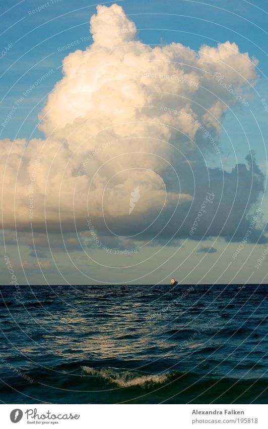 A seafaring trip... Sky Clouds Storm clouds Horizon Climate Climate change Weather Beautiful weather Wind Gale Waves Coast Lakeside North Sea Baltic Sea Ocean