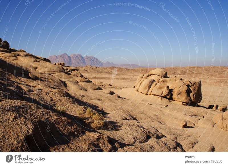 Sinai Far-off places Freedom Sun Environment Nature Landscape Earth Sky Cloudless sky Beautiful weather Rock Mountain Sinai peninsula Desert Blue Brown Gray