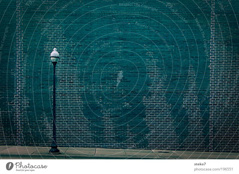 Lantern in the bathroom Town Wall (barrier) Wall (building) Cold Gloomy Gray Green Tile Structures and shapes Seam Subdued colour Exterior shot Deserted