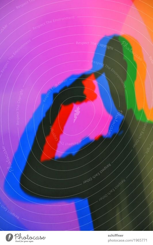 Of the Maîtres bird Human being Man Adults Fingers 1 Brash Blue Multicoloured Yellow Green Violet Orange Pink Red Black Arrogant Stupid Discordant Contempt