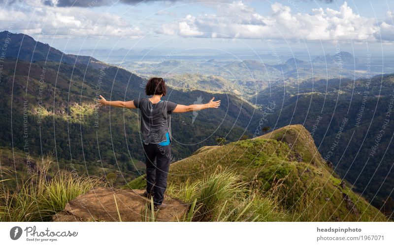 On the summit of Adam's Peak Life Meditation Tourism Trip Adventure Far-off places Freedom Expedition Mountain Hiking Climbing Mountaineering Yoga Feminine