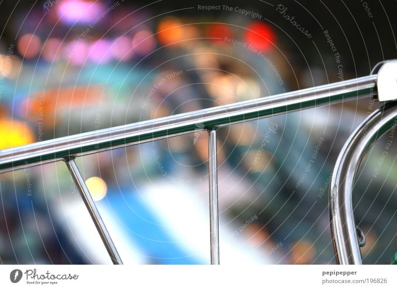 Ferris wheel Fairs & Carnivals Metal Multicoloured Exterior shot Aerial photograph Twilight Reflection Deep depth of field Bird's-eye view