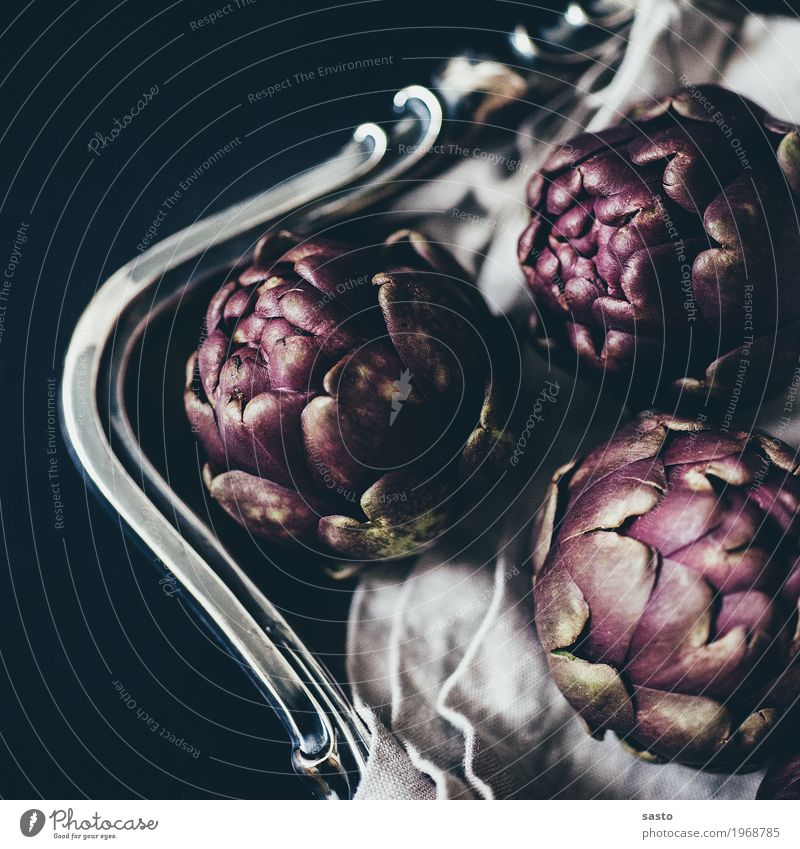 Artichokes with bow Food Vegetable Nutrition Organic produce Vegetarian diet Slow food Esthetic Elegant Healthy Eating salubriously Raw Fresh Tray Rag