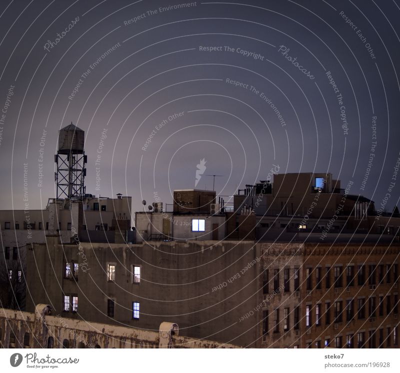 space shuttle Downtown House (Residential Structure) Wall (barrier) Wall (building) Facade Roof elevated tank Old Exceptional Gloomy Town New York City