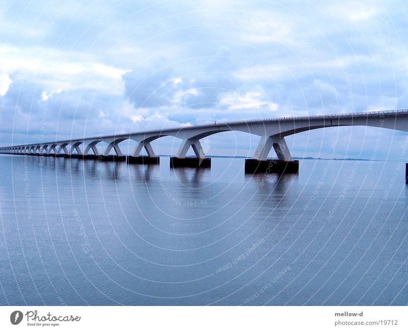 Bridge in Trouble Water Ocean Netherlands Zeeland Blue Filter