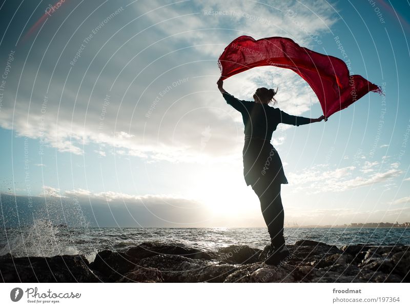 tornado Human being Feminine Young woman Youth (Young adults) Woman Adults Environment Elements Air Water Drops of water Summer Beautiful weather Waves Coast