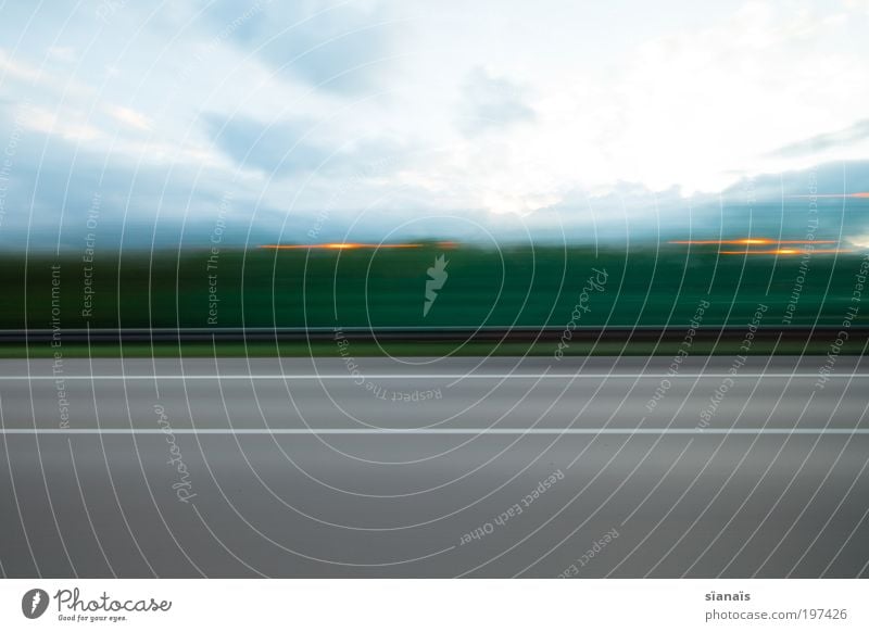 motorway impression I Trip Far-off places Freedom Clouds Transport Traffic infrastructure Passenger traffic Public transit Street Highway Truck Bus Driving