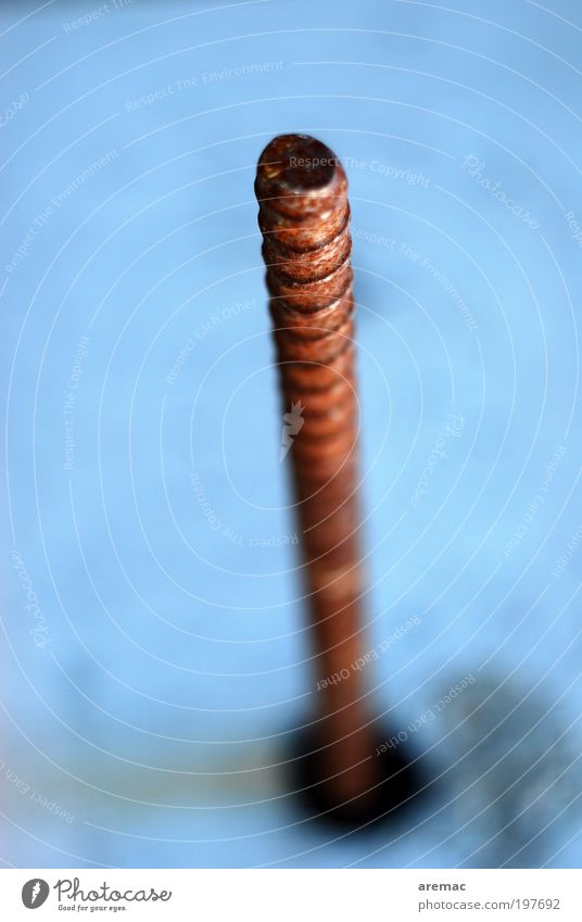 breakthrough Concrete Metal Steel Rust Work and employment Old Blue Brown Iron Breach Hollow Colour photo Subdued colour Close-up Detail