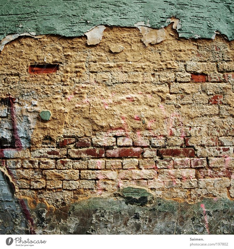 HUGO the friendly wall from the neighborhood Wall (barrier) Wall (building) Looking Old Contentment Design Plaster Face Friendliness Ravages of time Congenial