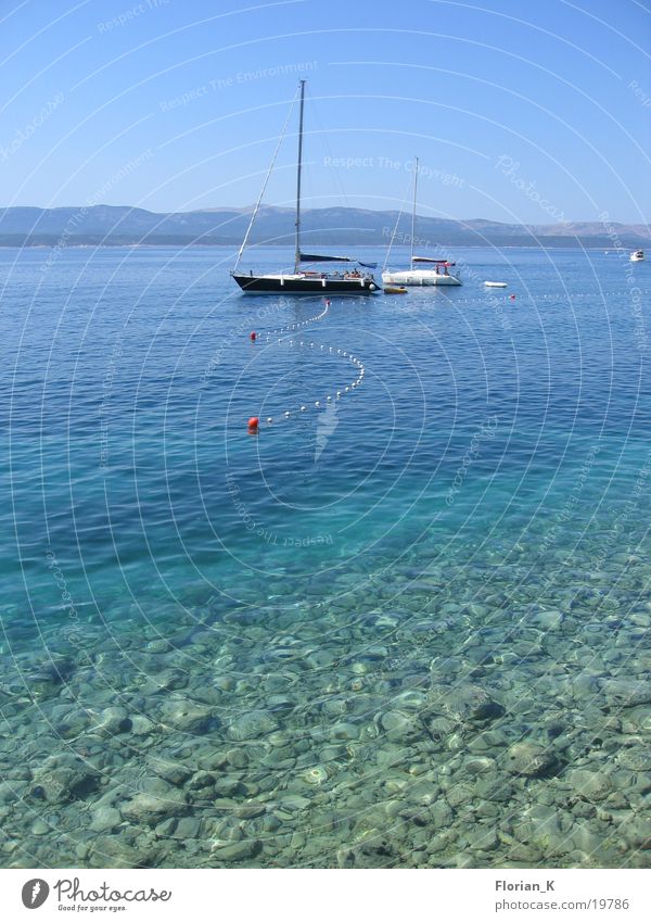 The boat and the sea Ocean Watercraft Blue Stone Clarity