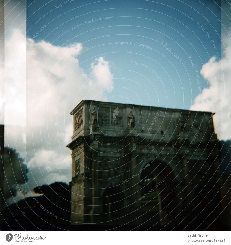 Arco di Costantino Sky Clouds Summer Beautiful weather Tree Rome Italy Europe Capital city Manmade structures Architecture Tourist Attraction Monument Colosseum