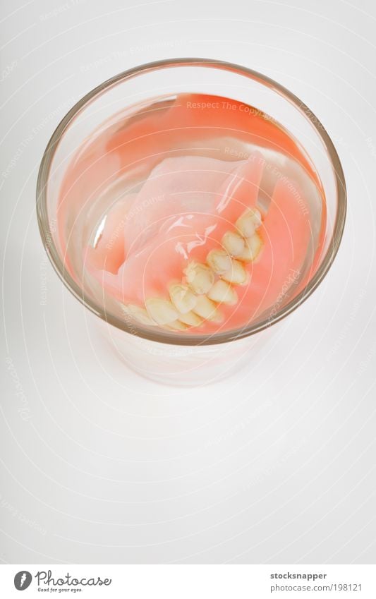 Old Dentures denture dentures False Teeth Artificial Objective Dirty ugly Glass Water nobody Object photography