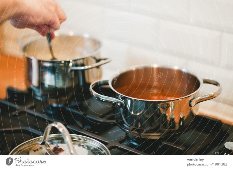 boil Soup Stew Nutrition Lunch Kitchen Pot Healthy Eating Cooking season Colour photo Interior shot Copy Space top