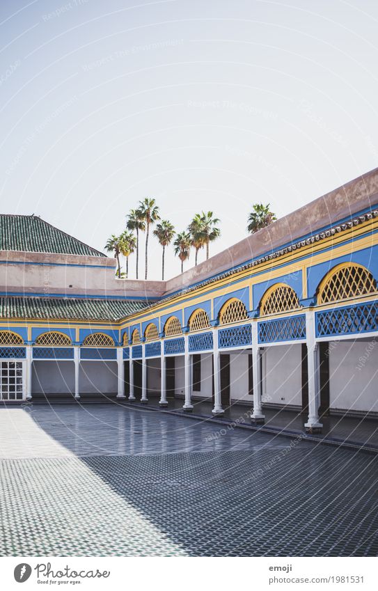 Marrakech II Summer Beautiful weather Palace Building Architecture Tourist Attraction Warmth Blue Marrakesh Mosaic Colour photo Multicoloured Exterior shot