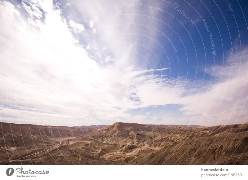 The sky over the Negev desert Environment Nature Landscape Earth Sand Sky Clouds Sun Summer Beautiful weather Warmth Drought Desert Israel Deserted Observe