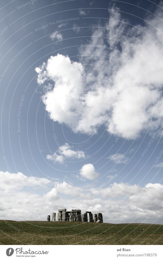 skyline of stonehenge Nature Sky Clouds Sunlight Beautiful weather Grass Park Meadow Field Skyline Deserted Places Gate Observatory Manmade structures Building