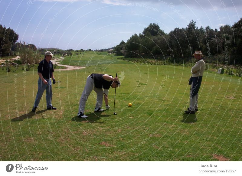 Tee shot on 5th hole Majorca Tee off Golf course Man Spain Sports Human being Landscape Nature Vacation & Travel