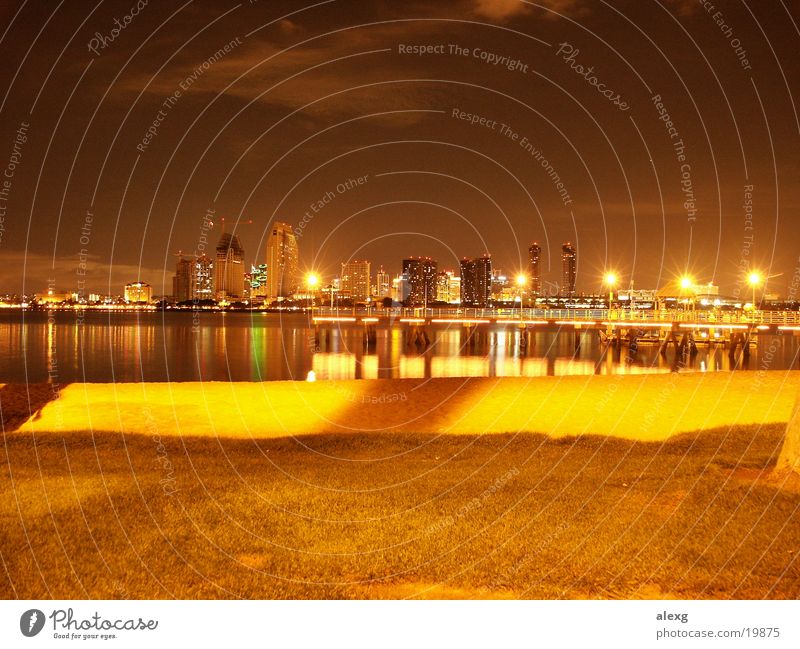 San Diego at night Downtown Night Brown filter North America San Diego County