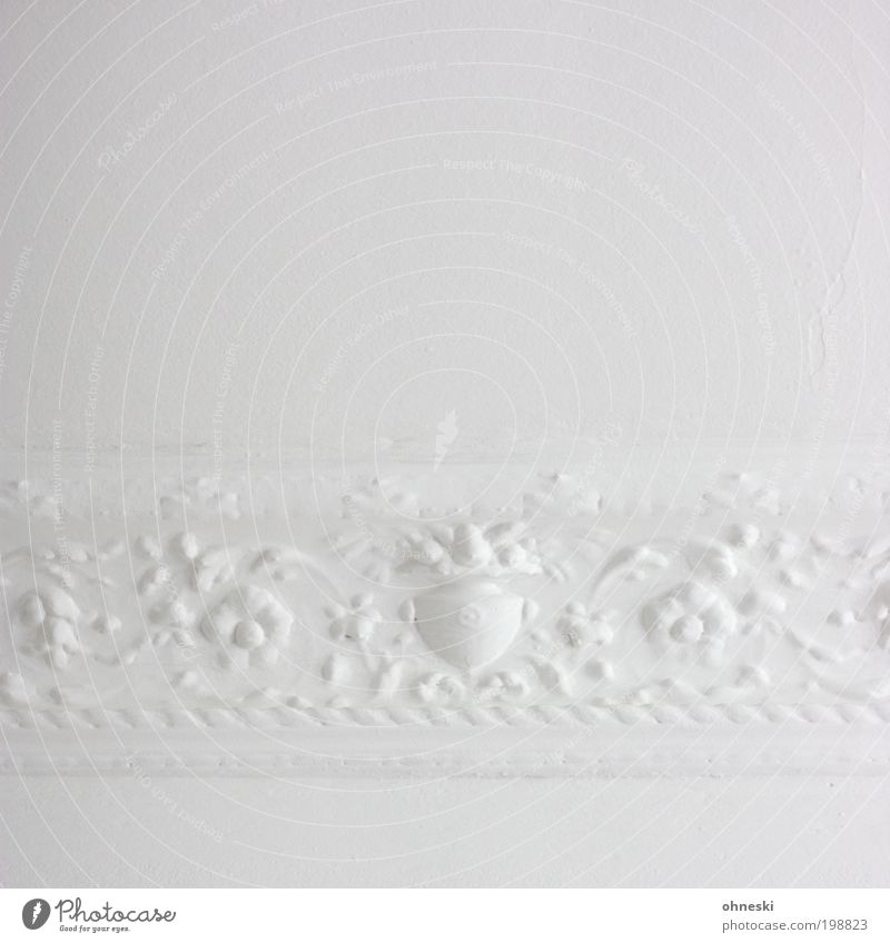 Ornament (400) Living or residing Flat (apartment) Interior design Decoration Room Stucco ceiling Craftsperson Painter Old Bright Retro White Esthetic