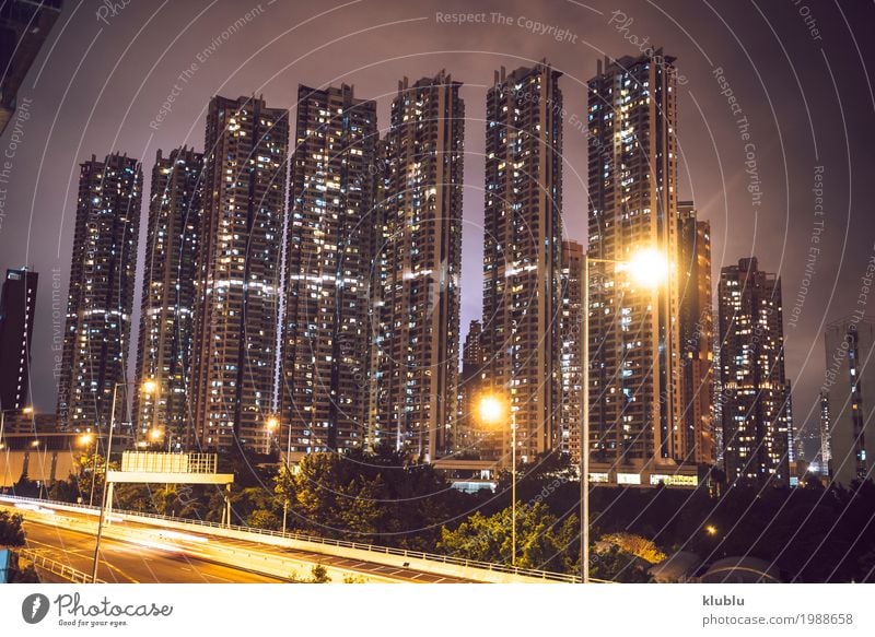 A traffic in the city in long exposure, Hong Kong Life Vacation & Travel Tourism Trip Landscape Transport Street Vehicle Car Movement Long Modern City Exposure