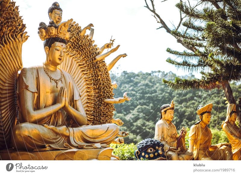 Temple in Hong Kong Beautiful Face Vacation & Travel Tourism Decoration Art Culture Architecture Monument Street Lanes & trails Exceptional Bright Yellow Gold