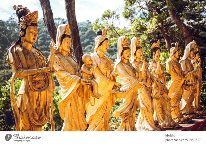 Temple in Hong Kong Beautiful Face Vacation & Travel Tourism Decoration Art Culture Architecture Monument Street Lanes & trails Exceptional Bright Yellow Gold