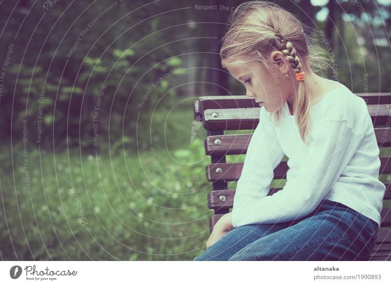 Portrait of sad little girl Face Child School Human being Girl Woman Adults Family & Relations Infancy Love Sadness Emotions Concern Grief Fatigue Pain Stress