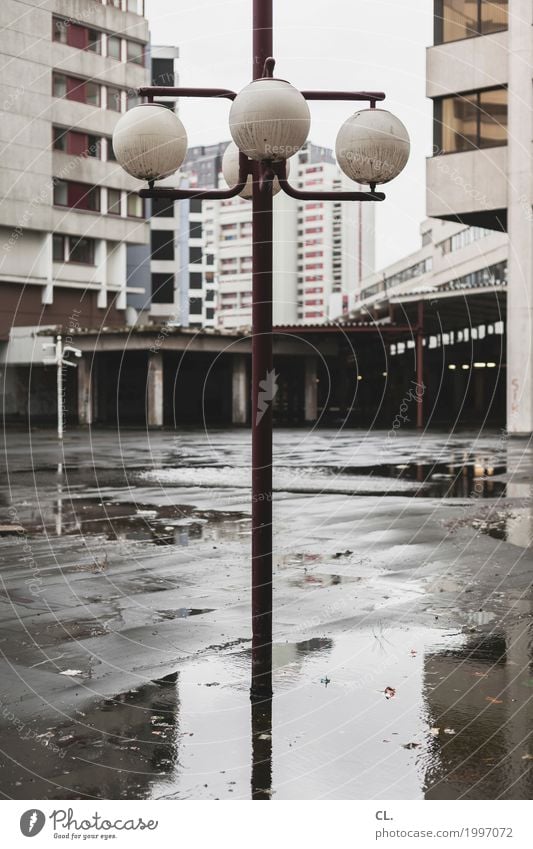 Hanover Water Autumn Bad weather Rain Hannover Town Downtown Deserted House (Residential Structure) High-rise Places Building Architecture Wall (barrier)