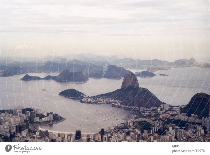 rio de janiero, view from corcovado Corcovado-Botafogo Brazil South America Sugar Loaf Mountain Bay Ocean Coast Destination Famousness World famous Landmark