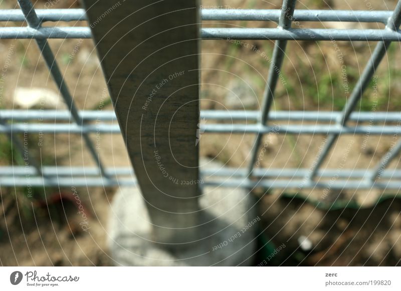 Fundamental Metal Gray Grating Metalware Column Concrete Foundations Colour photo Exterior shot Close-up Detail Shallow depth of field Downward Bird's-eye view