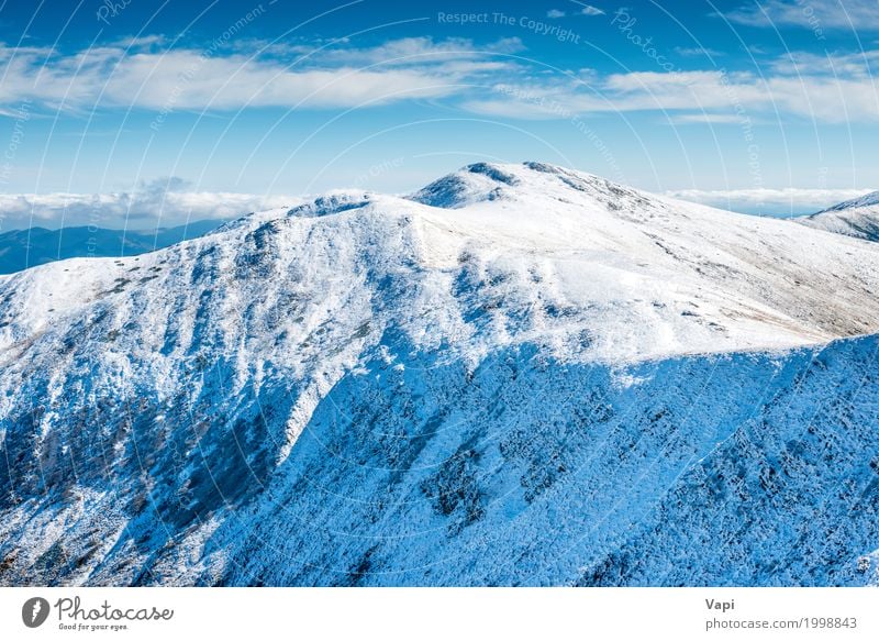 White peaks of mountains in snow Vacation & Travel Tourism Sun Winter Snow Winter vacation Mountain Hiking Nature Landscape Sky Clouds Sunlight