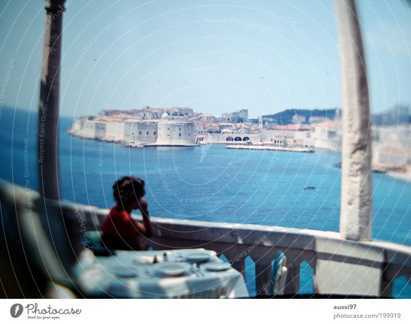 Tatiana Romanova Vantage point Sightseeing Town Italy Coast Terrace Café Bar Distorted Dream Blur positive liquid Port City Vacation photo Column