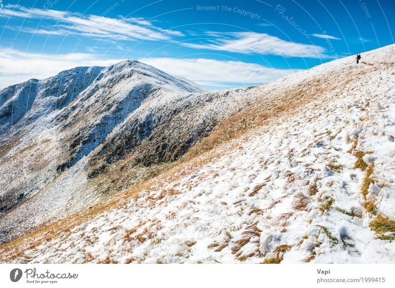 White peaks of mountains in snow Lifestyle Beautiful Leisure and hobbies Vacation & Travel Tourism Trip Adventure Far-off places Freedom Winter Snow