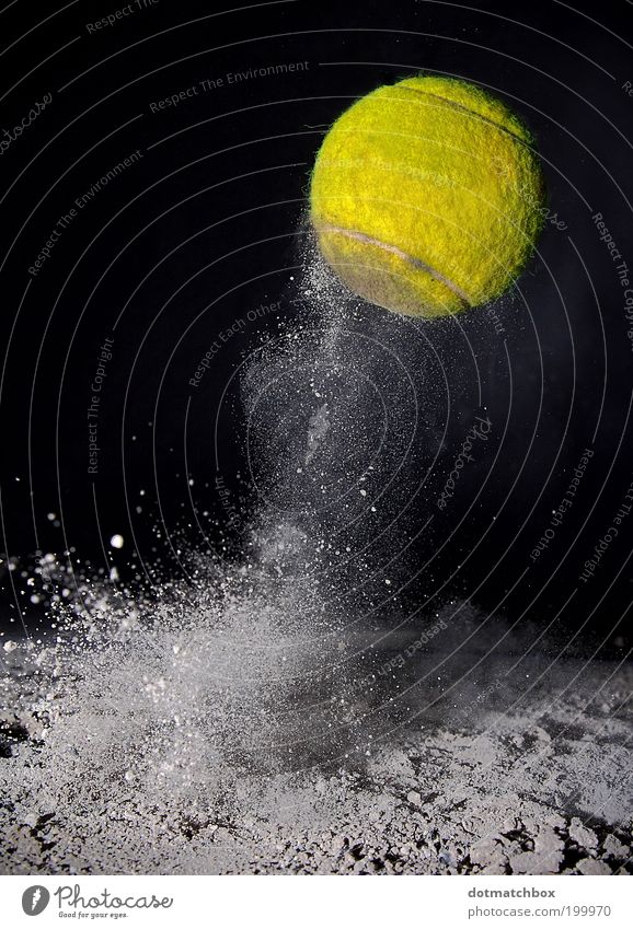 Iceland Open Ball sports Tennis Tennis ball Dust Dusty Sports Yellow Colour photo Exterior shot Studio shot Deserted Neutral Background Flash photo Light Shadow