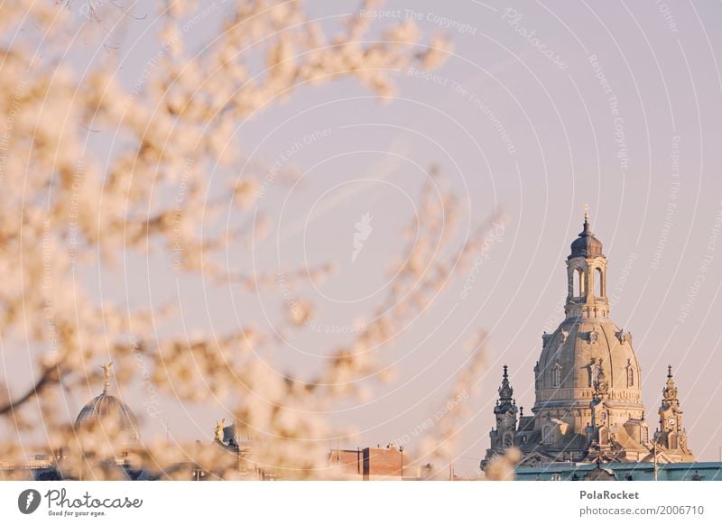 #A# Dresden in spring V Art Work of art Painting and drawing (object) Esthetic Frauenkirche Saxony Tourist Attraction Future Ambitious Spring Spring fever