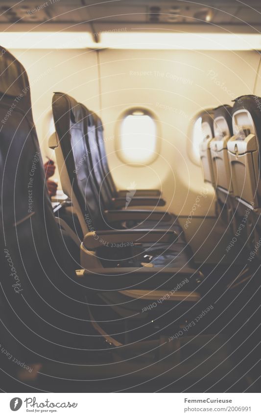 Seat row. Transport Means of transport Traffic infrastructure Vacation & Travel Aviation Airplane Airplane window Airplane seat Row of seats Empty Room Backrest