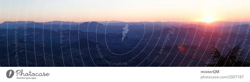 View from San Marino. Art Esthetic Panorama (Format) Panorama (View) Panoramic camera Italy Horizon Sunset Idyll Wide angle Far-off places Landscape