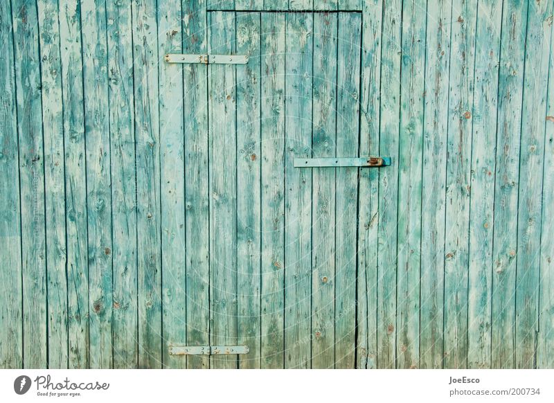 Occupied! Style Living or residing House (Residential Structure) Garden Village Deserted Door Farm Hinge Closed Blue Wooden board Barn Barn door Colour photo