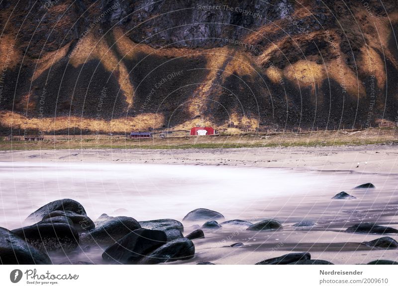 lofoten Harmonious Senses Vacation & Travel Tourism Far-off places Freedom Beach Ocean Waves Nature Landscape Elements Water Climate Rock Mountain Coast Bay