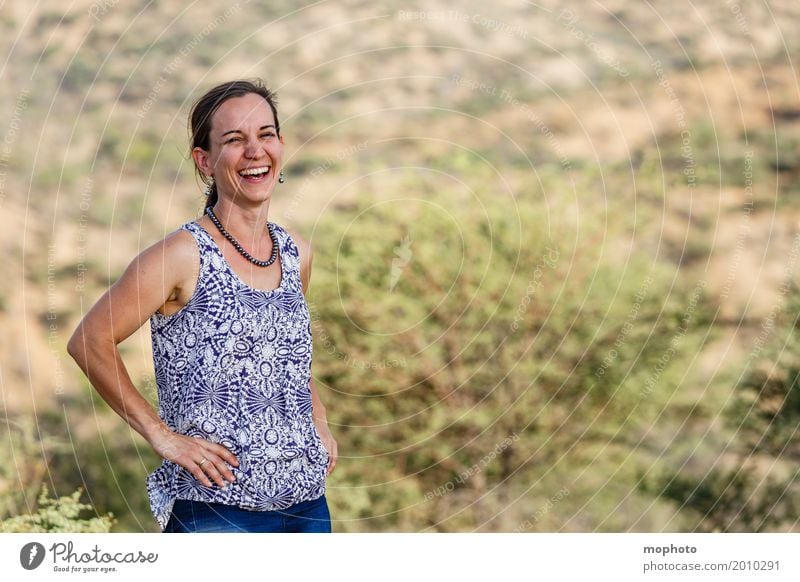 Happy young woman in nature #1 Lifestyle Joy Feminine Woman Adults Mother Human being 30 - 45 years Nature Smiling Laughter Brash Friendliness Happiness Fresh