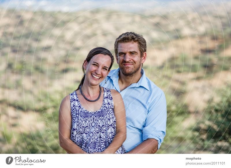 Happy couple #3 Lifestyle Human being Young woman Youth (Young adults) Young man Couple Partner Adults 2 30 - 45 years Nature Landscape Park Hill Smiling