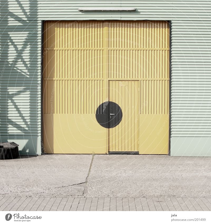 big door Work and employment Factory Industry Company Deserted Industrial plant Places Building Door Yellow Industrial Photography Garage door Warehouse