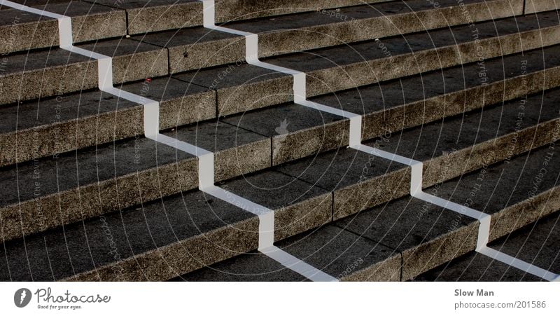 "GrayZone"... Stands Stairs Lanes & trails Stone Concrete Line Dark Sharp-edged Perspective Share Downward Upward Descent Stumbling block Edge Dirty Track