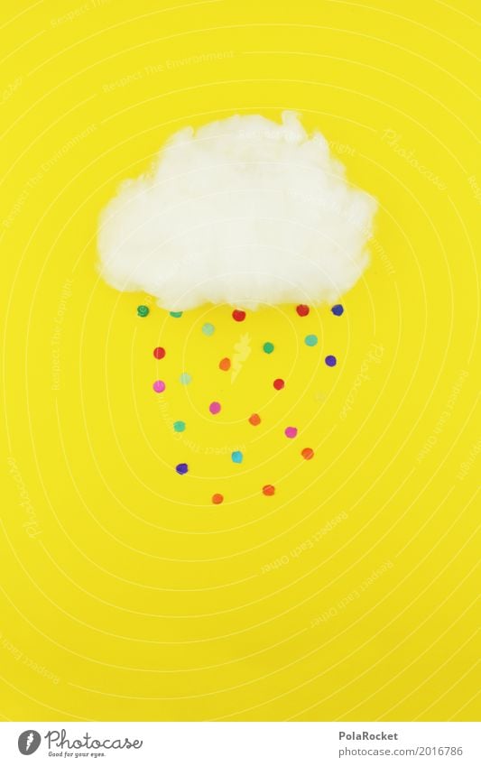 #S# Confetti rain Weather Happy Clouds Yellow Multicoloured Point Rain Absorbent cotton Storm Colour photo Deserted Artificial light Central perspective