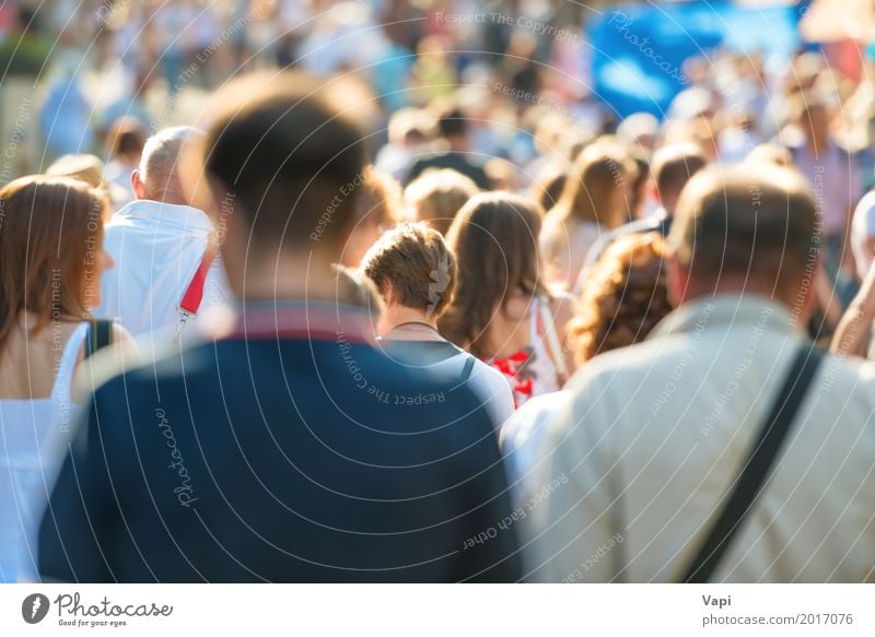 Crowd of people walking on a street Lifestyle Shopping Vacation & Travel Tourism City trip Summer Work and employment Workplace Business Human being Woman