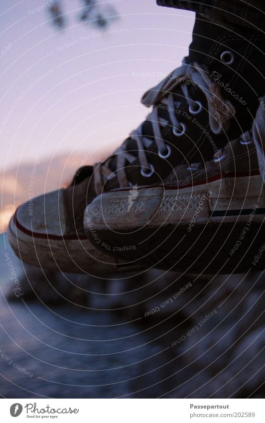 waste your time Human being Legs Feet 1 Lakeside Footwear Relaxation Hang Blue Gray White Calm Colour photo Exterior shot Day Evening Shallow depth of field