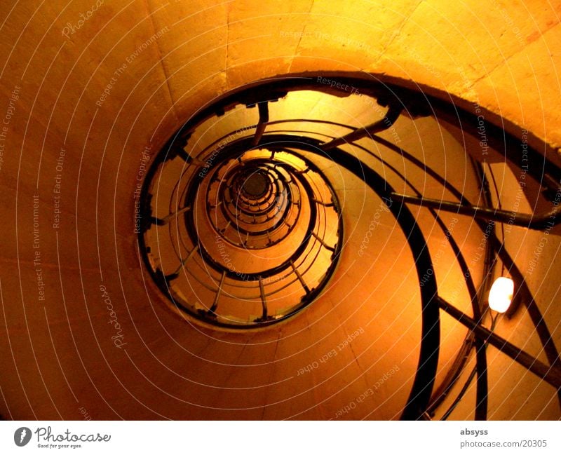 staircase Paris France Stairs Winding staircase Black Artificial light Spiral Light Vacation & Travel Success Yellow Architecture arc de triump Arc de Triomphe