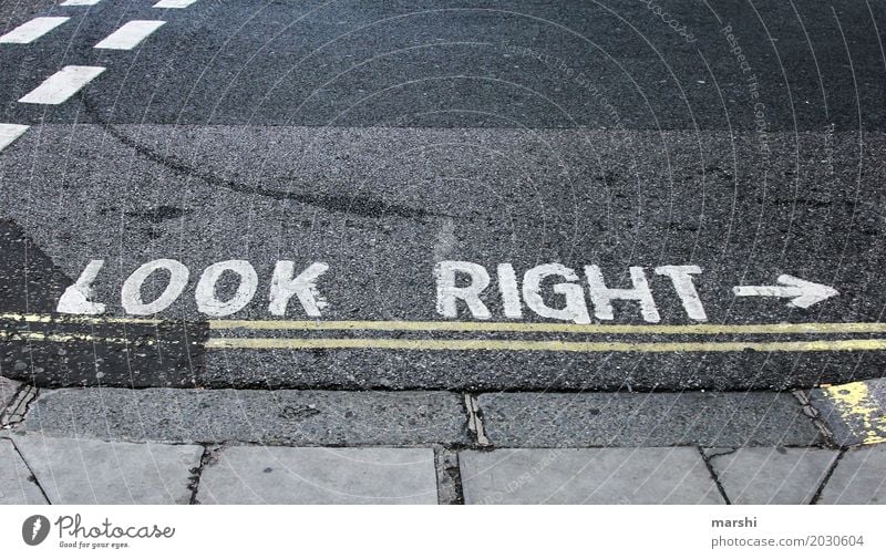 look Town Capital city Downtown Populated Transport Rush hour Road traffic Motoring Pedestrian Moody Street London England Right Caution Respect Colour photo