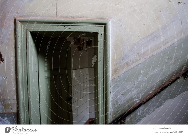 entrance Leipzig Germany Deserted House (Residential Structure) Wall (barrier) Wall (building) Stairs Door Calm Loneliness Variable Apocalyptic sentiment Cold