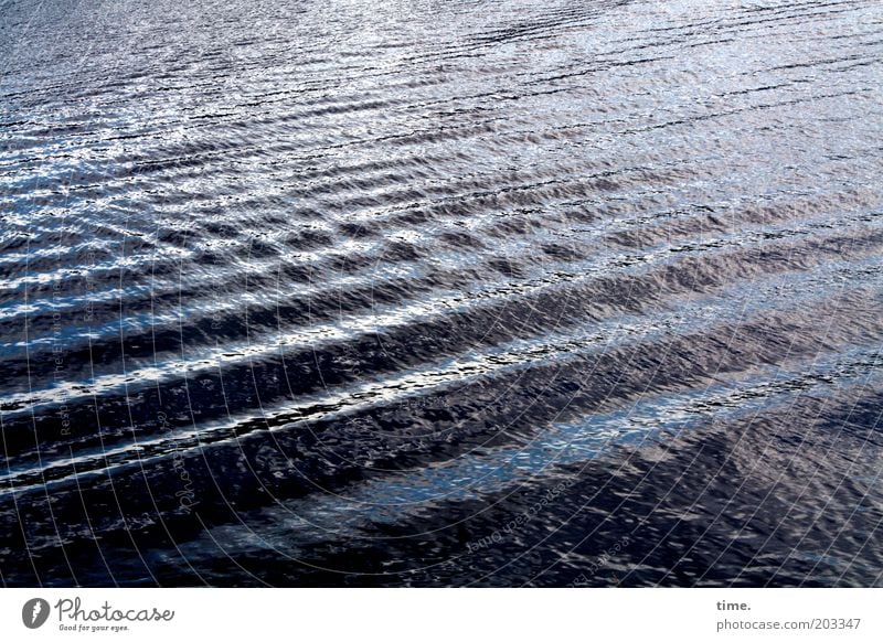 storm warning Water Waves Elements Reflection Exterior shot Blue Structures and shapes Wet Cold River Elbe Stripe Aggregate state Damp Fluid